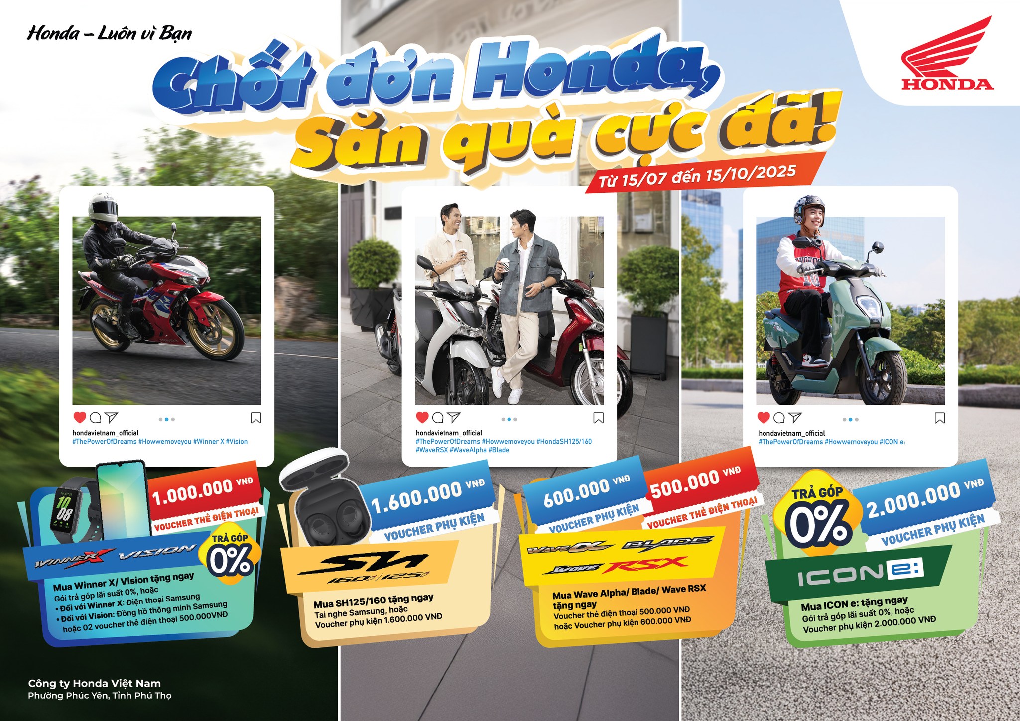 CHỐT ĐƠN HONDA – SĂN QUÀ CỰC ĐÃ
