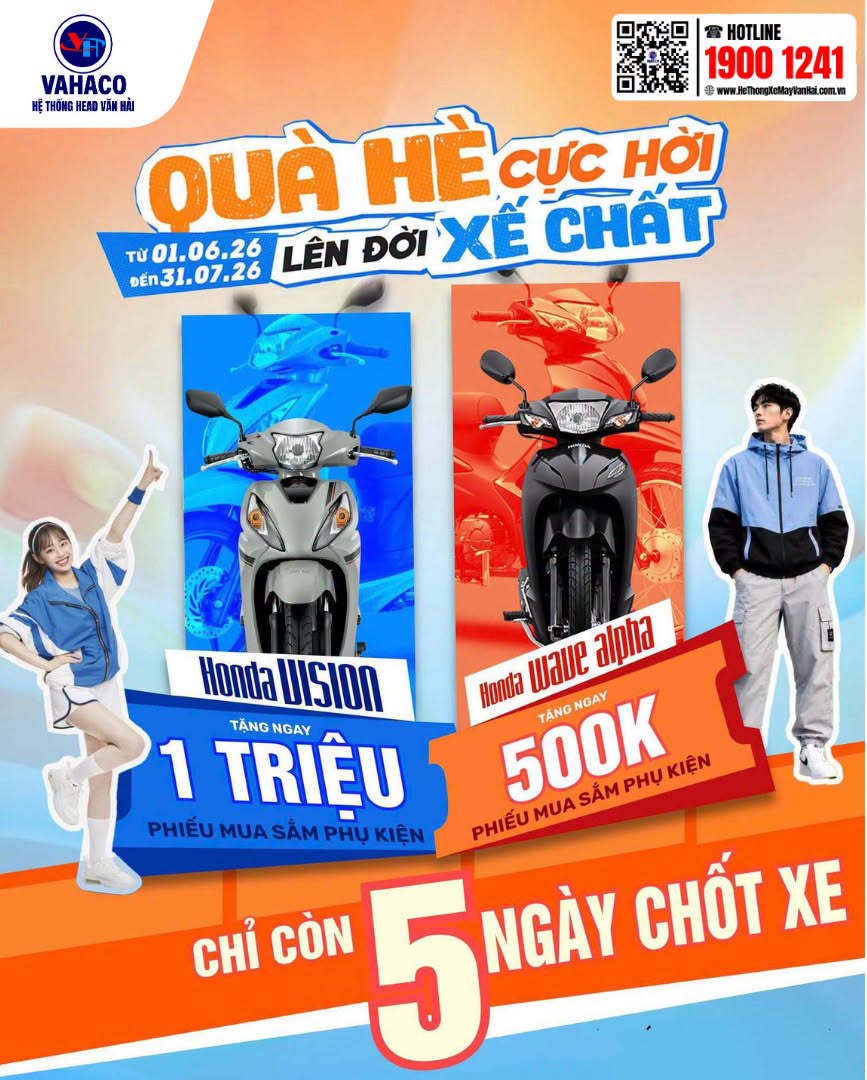 CHỈ CÒN 5 NGÀY CUỐI SĂN ƯU ĐÃI HONDA VISION & WAVE ALPHA TẠI HEAD VĂN HẢI
