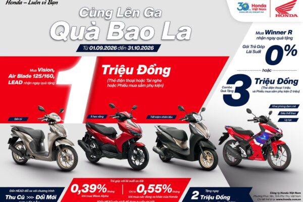 KHUYẾN MÃI MUA XE MÁY HONDA THÁNG 9/2026 CÓ GÌ HẤP DẪN