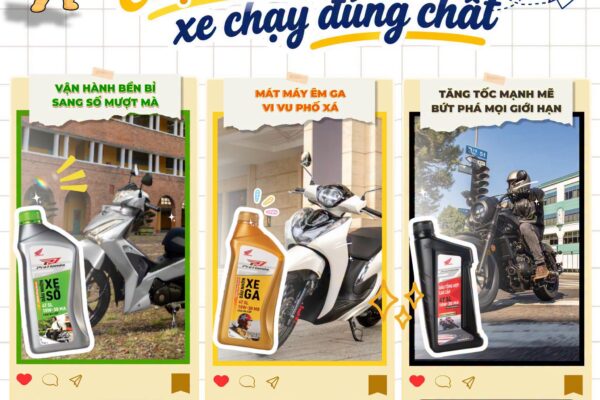 DẦU NHỚT XE MÁY HONDA CHỌN ĐÚNG CHO XE SỐ GA VÀ CÔN TAY
