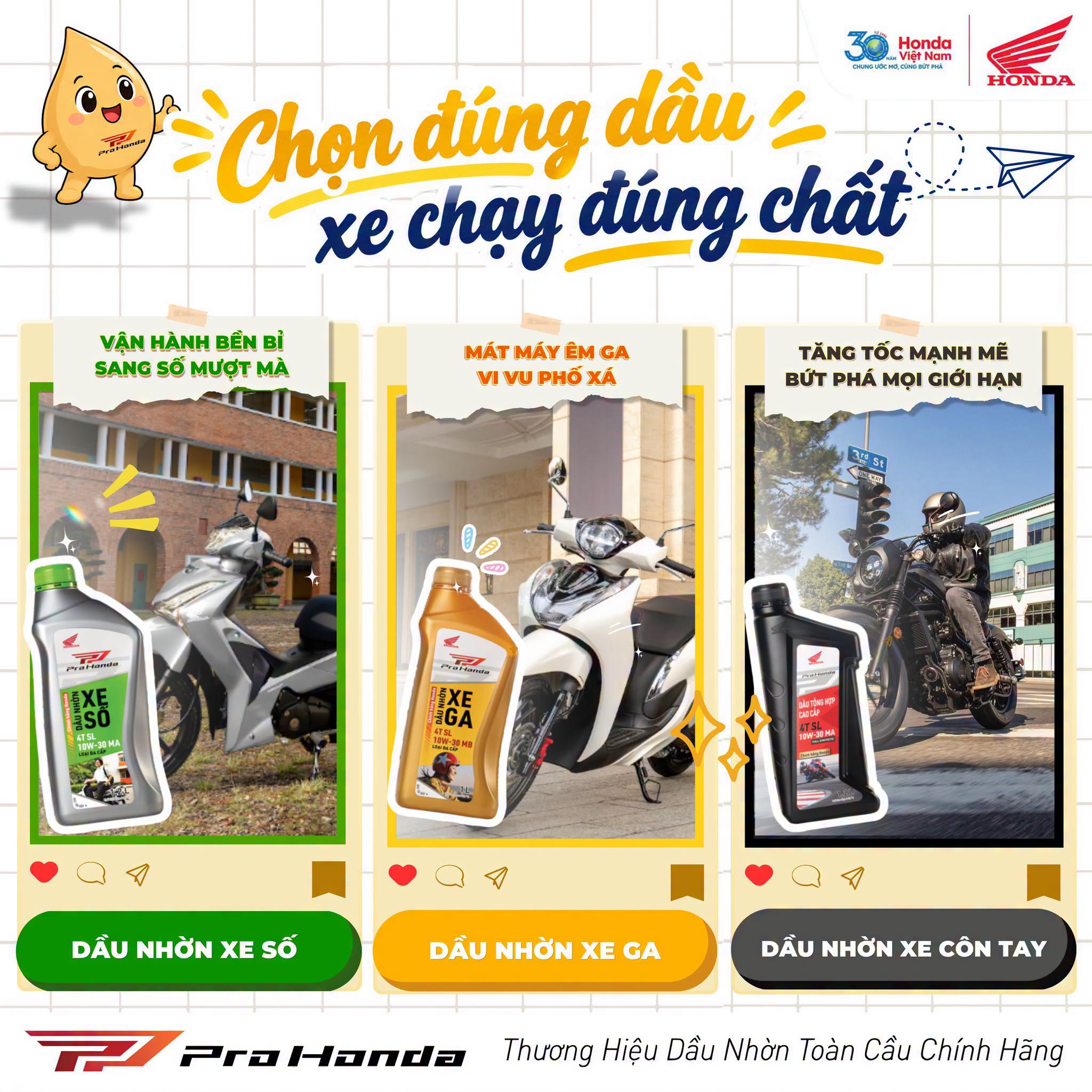 DẦU NHỚT XE MÁY HONDA CHỌN ĐÚNG CHO XE SỐ GA VÀ CÔN TAY
